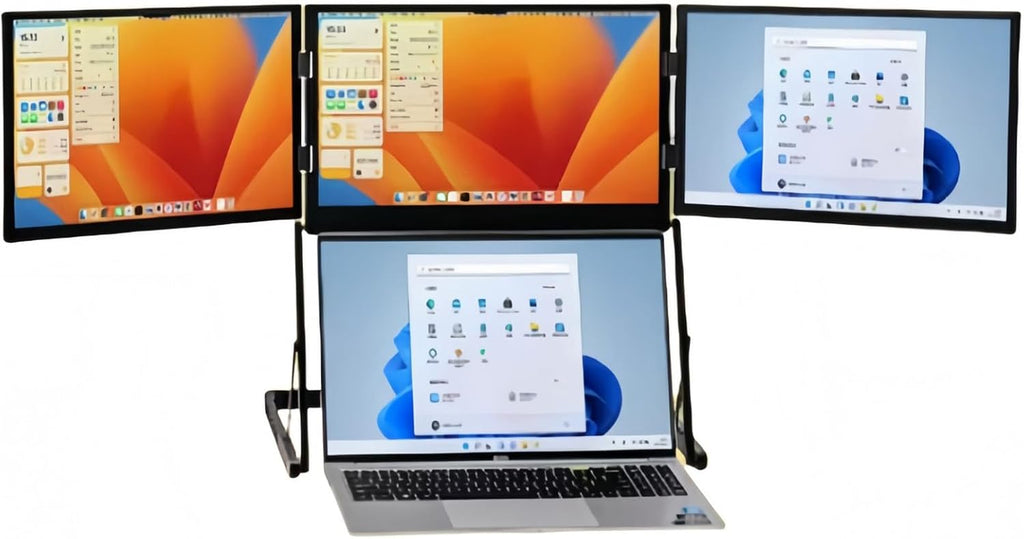 15.6' Laptop Screen Extender Monitor Portable,Full HD IPS Screen Extender,Just 1 Cable for 3 Screens, FHD 1080P IPS Laptop Extender Compatible with Wins/Mac for 12' - 17.3' Laptops
