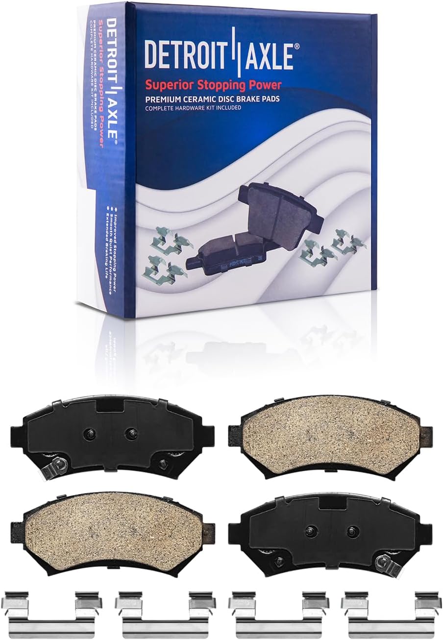 Detroit Axle - Front and Rear Disc Brake Kit Rotors w/Ceramic Pads w/Hardware & Brake Kit Cleaner & Fluid for 2004-2005 Pontiac Bonneville GXP