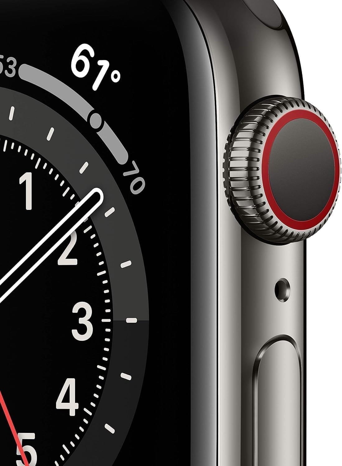 Apple Watch Series 6 (GPS + Cellular, 40mm) Titanium Case with Black Sport Band (Renewed)