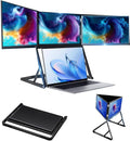 15.6' Laptop Screen Extender Monitor, Portable Tri-Fold Monitor for Laptop, 15.6 Inch FHD 1080P Triple Display with Type-C & HDMI & USB-C, 360° Adjustable Viewing Angles for Mac/Windows/Linux