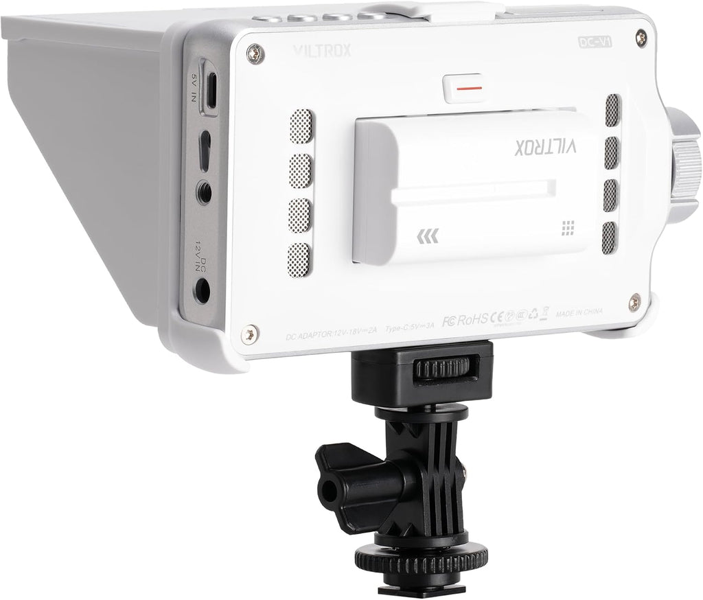 VILTROX 5.5 Inch Portable On-Camera Monitor, 4K Touchscreen HDMI Video Field Monitor, 1920×1080 Wide Viewing, Sunshade Hood, HDMI in and outputs, 3D LUTs (White)