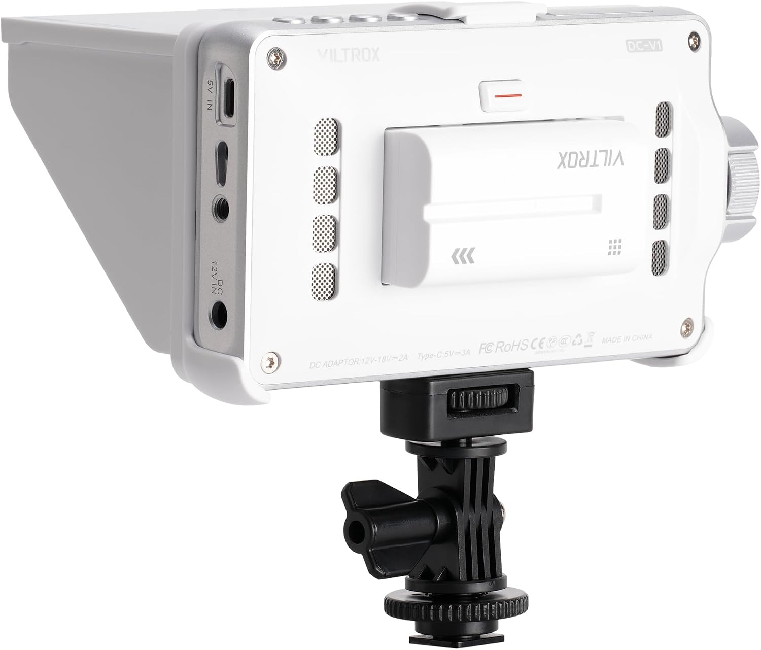 VILTROX 5.5 Inch Portable On-Camera Monitor, 4K Touchscreen HDMI Video Field Monitor, 1920×1080 Wide Viewing, Sunshade Hood, HDMI in and outputs, 3D LUTs (White)