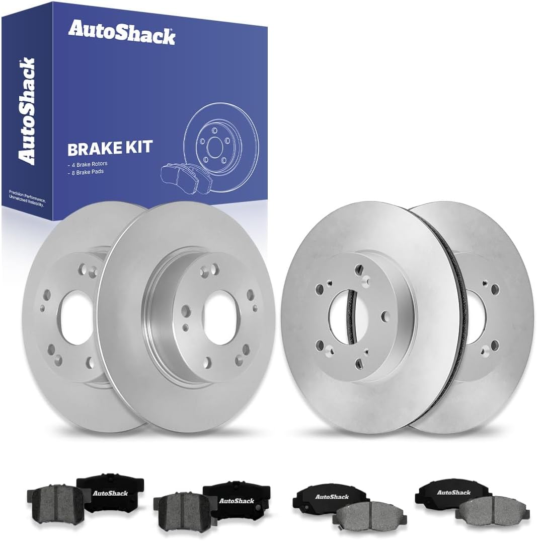 AutoShack Front & Rear Brake Rotors & Premium Pads for Honda, Civic 2006-2011, FWD L4 1.8L