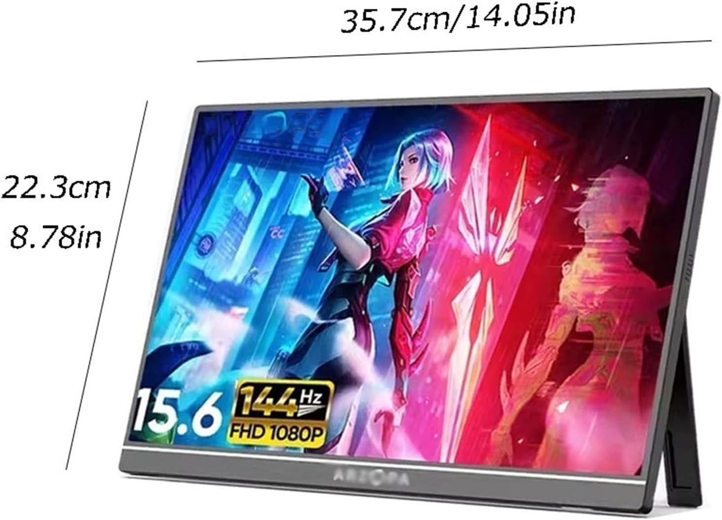 Portable Monitor for Laptop 15.6-inch IPS 144HZ Cell Phone External Screen Laptop Expansion Gaming Machine Sub-Screen Multi-Function Portable Gaming Monitor
