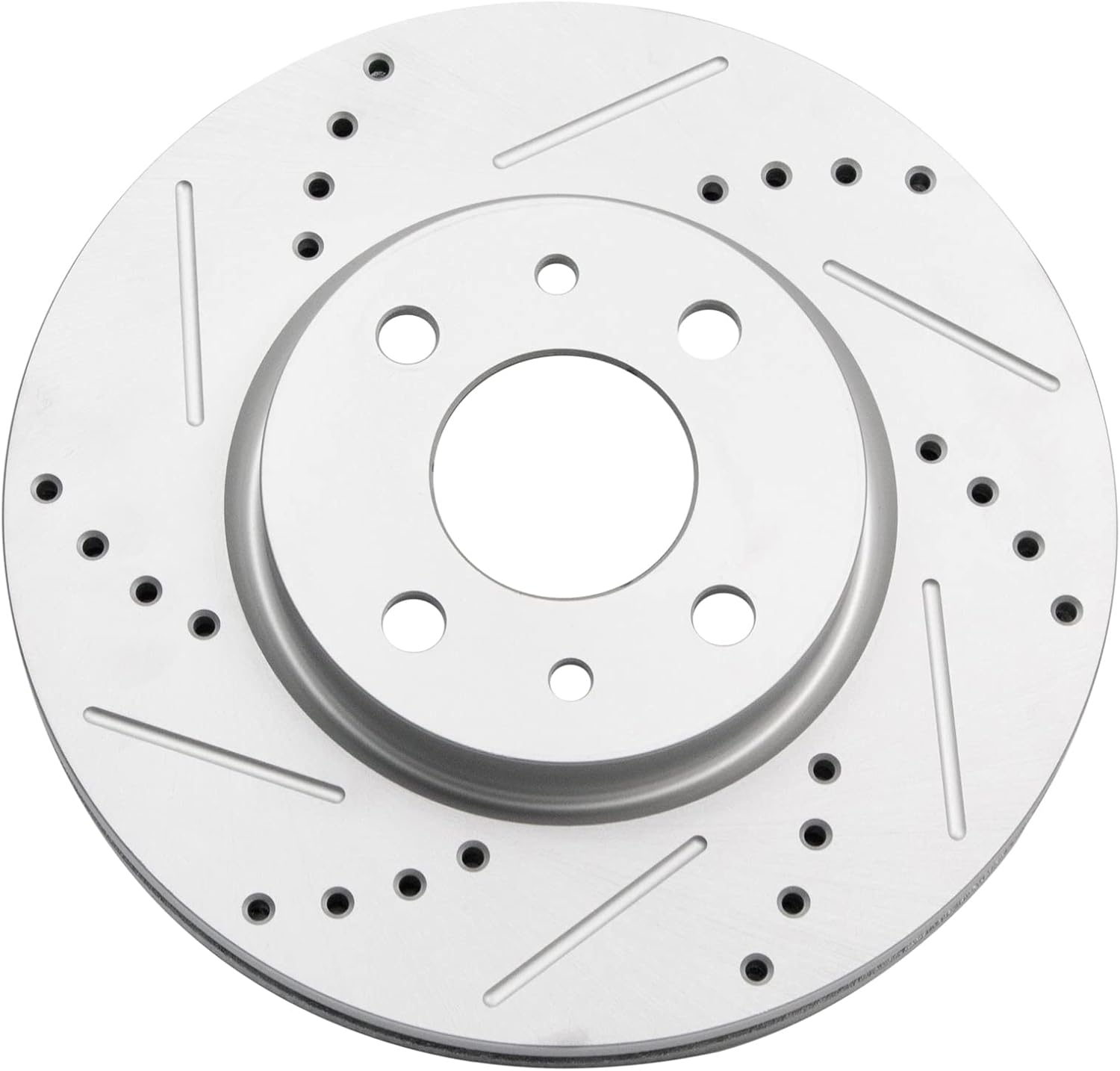 TRQ Performance Front and Rear Brake Rotor Set G Coated Drilled and Slotted Compatible with 2012-2017 Fiat 500