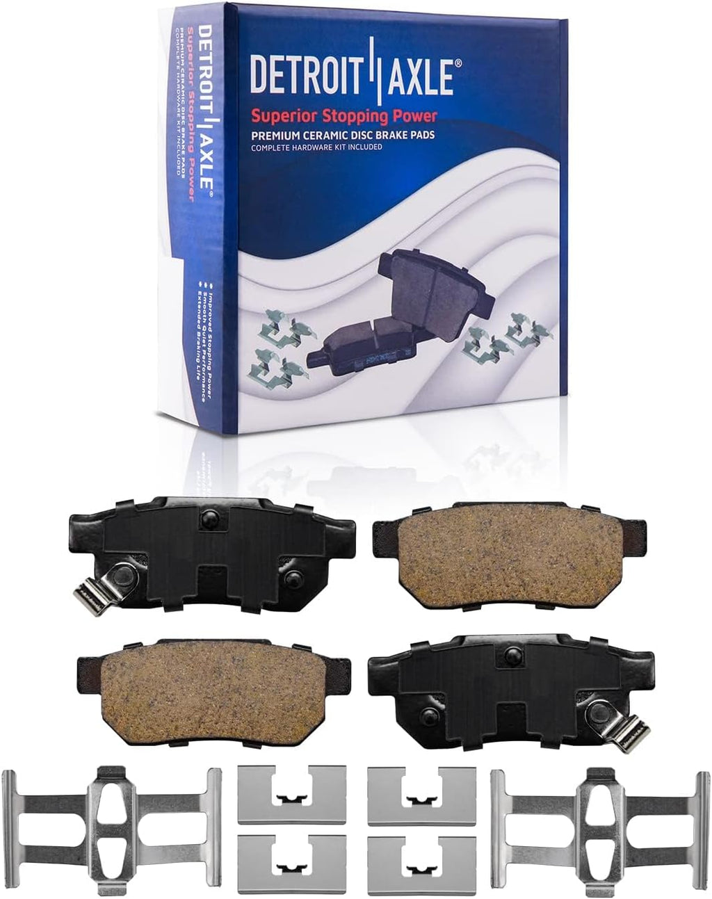 Detroit Axle - Brake Kit for 1992-1993 Honda Civic, 1990-1993 Acura Integra, Front and Rear Disc Brake Rotors Ceramic Brake Pads Replacement: 10.32'' inch Front Rotor