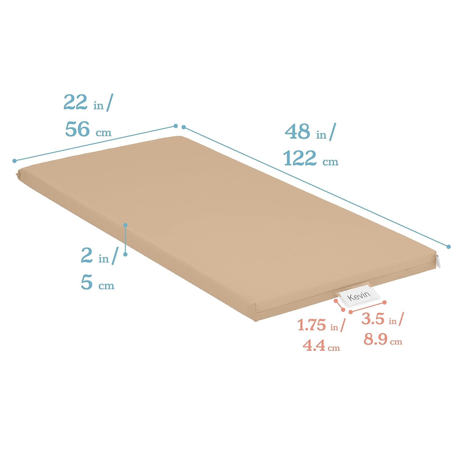 ECR4Kids SoftZone Rainbow Rest Mat, 2in, Sleeping Pad, Sand, 5-Piece