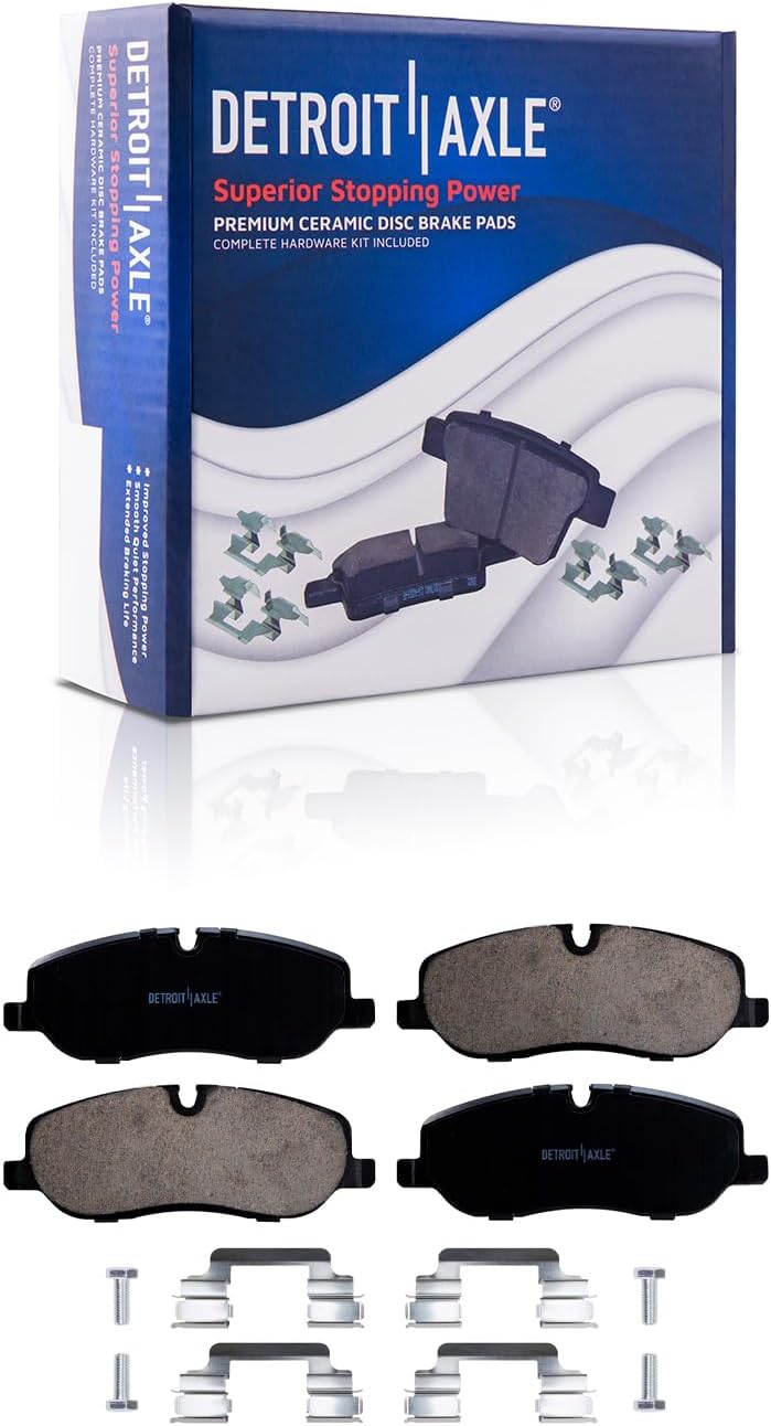 Detroit Axle - Front Disc Brake Rotors + Ceramic Brake Pads Replacement for Land Rover LR3 Range Rover Sport - 6pc Set
