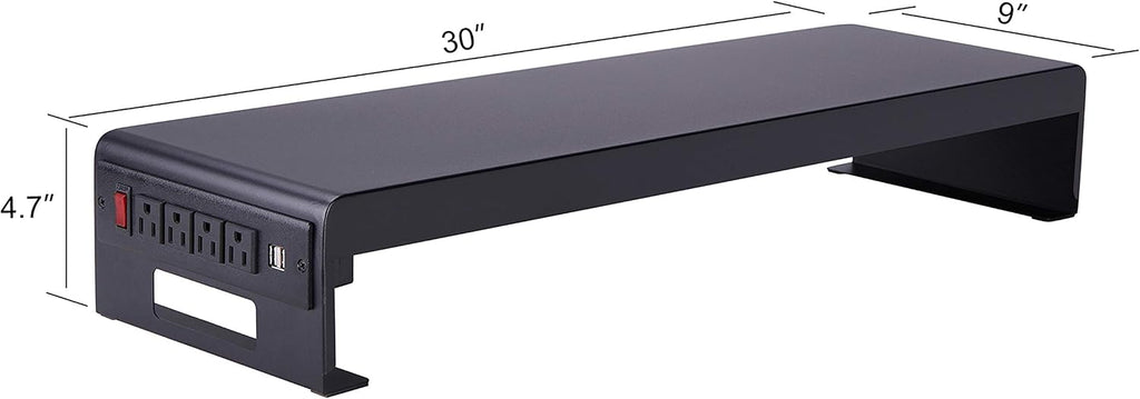 Rocelco 46' Height Adjustable Corner Standing Desk Converter with Dual Monitor Stand Bundle - Quick Sit Stand Up Computer Workstation Riser - Extra Large Keyboard Tray - Black (R CADRB-46-DMS)