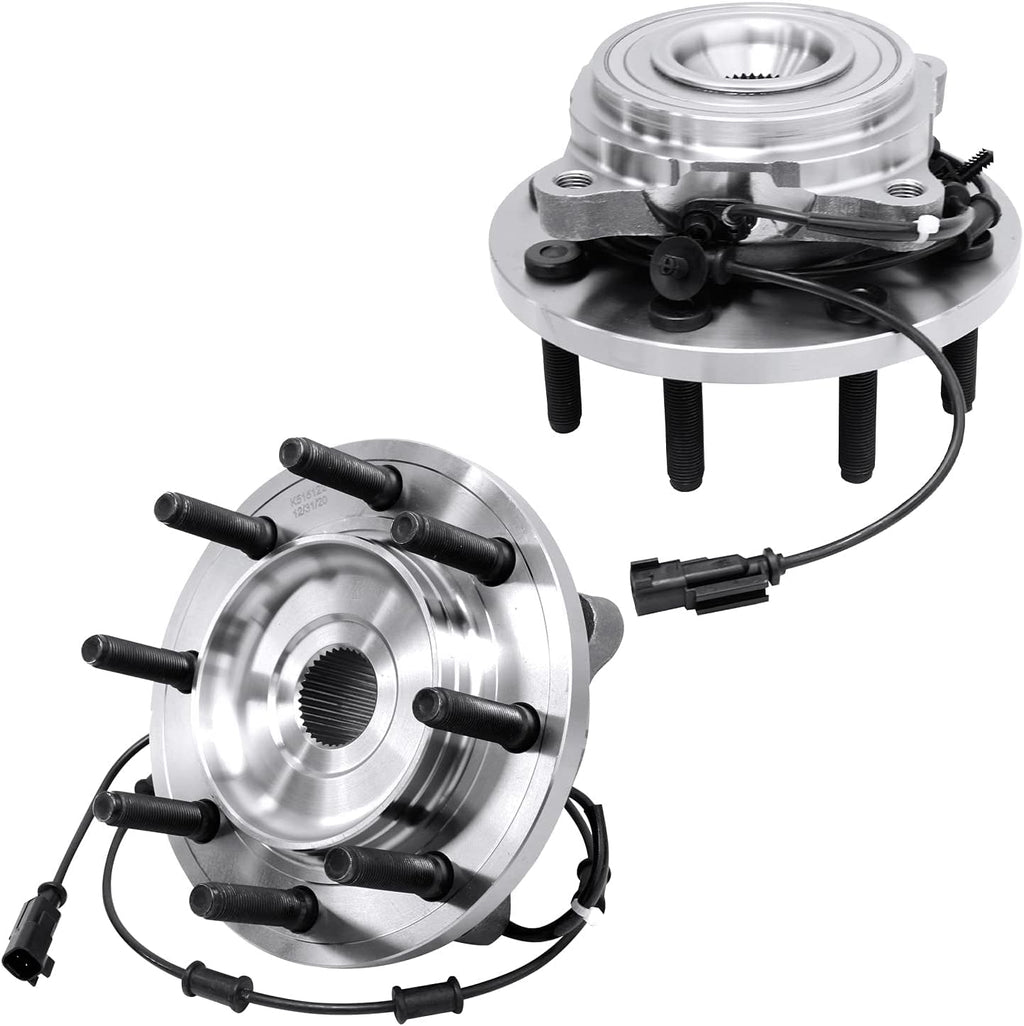 Detroit Axle - 4WD Front Brake Kit for 2009 2010 Dodge Ram 2500 3500, 2011 Ram 2500 3500, Truck Disc Brake Rotors Ceramic Brakes Pads Wheel Bearing Hubs Assembly Replacement