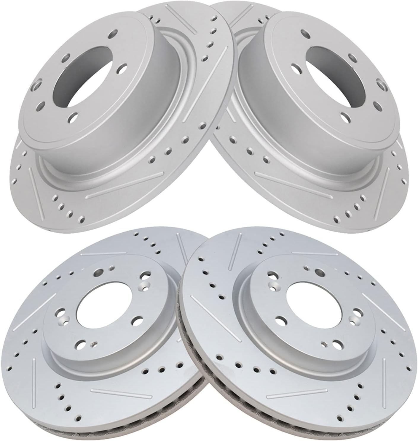 TRQ Front & Rear Brake Performance Rotor Kit Compatible with Chrysler Dodge Jeep Mitsubishi