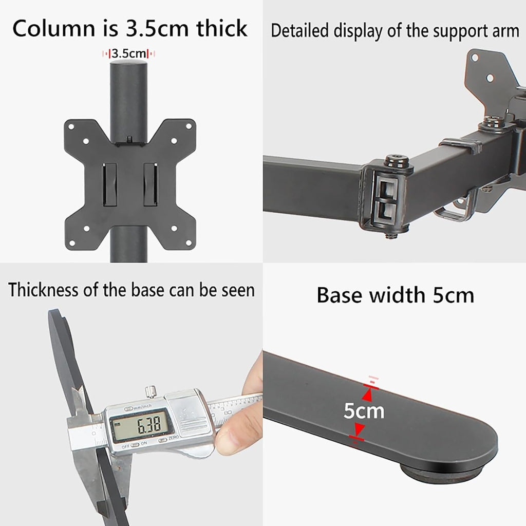 Conference Room Podium Universal TV Floor Stand - Dual Monitor Stand Mount, Vesa Mount Is Suitable For Up To 8 Kg/17.6 Lbs Per Arm, For 12-27 Inch Screens, Fully Adjustable Dual Monitor Arm ( Size : 4