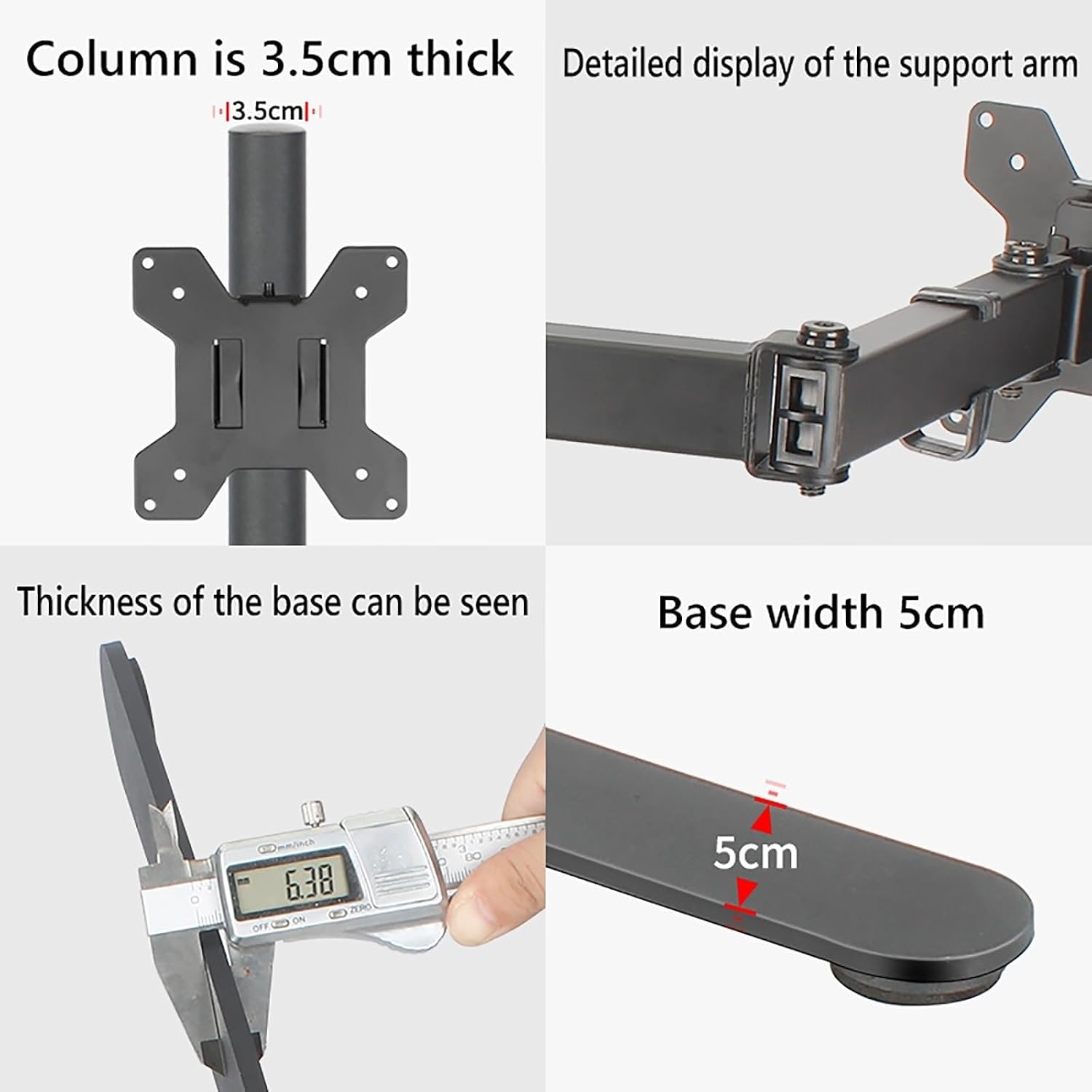 Conference Room Podium Universal TV Floor Stand - Dual Monitor Stand Mount, Vesa Mount Is Suitable For Up To 8 Kg/17.6 Lbs Per Arm, For 12-27 Inch Screens, Fully Adjustable Dual Monitor Arm ( Size : 4