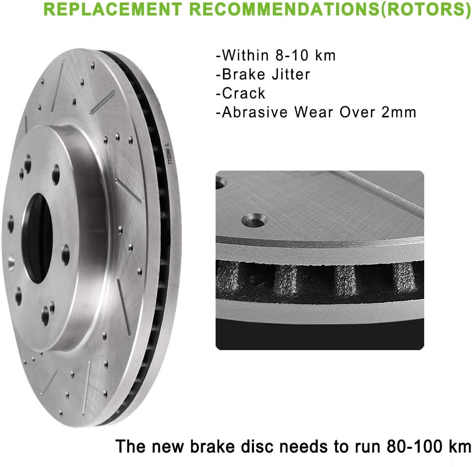 SCITOO Front Rear Brake Rotors, 4pcs Drilled & Slotted Brakes Kit fit for 2006-2011 for Honda Civic