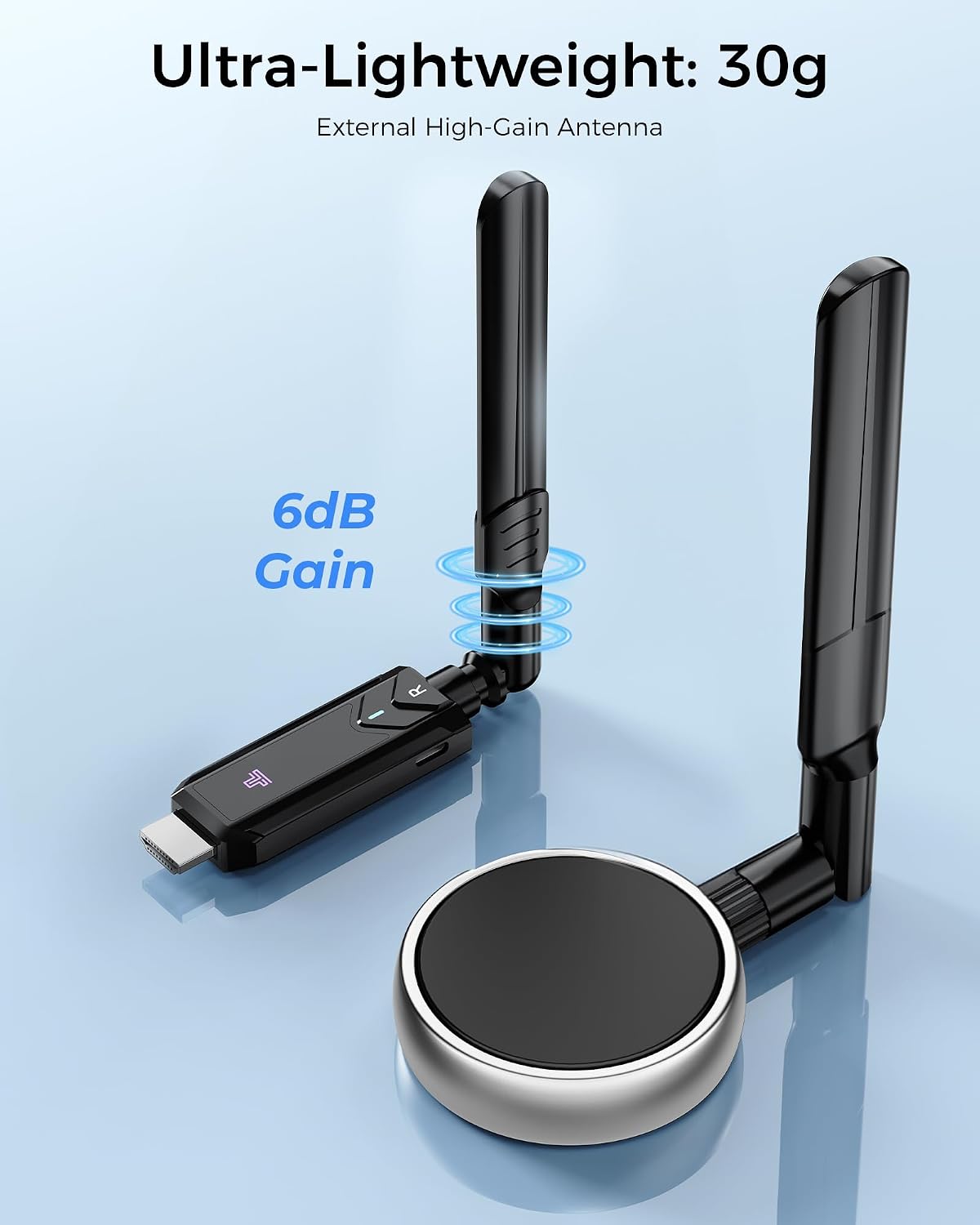 Wireless HDMI Transmitter and Receiver,1148FT/350m 4K Decode 1080P Output Plug&Play 2.4G/5.8G Portable HDMI Wireless for Streaming Video and Audio to Monitor from Laptop/PC/TV Box/Projector（1v2）