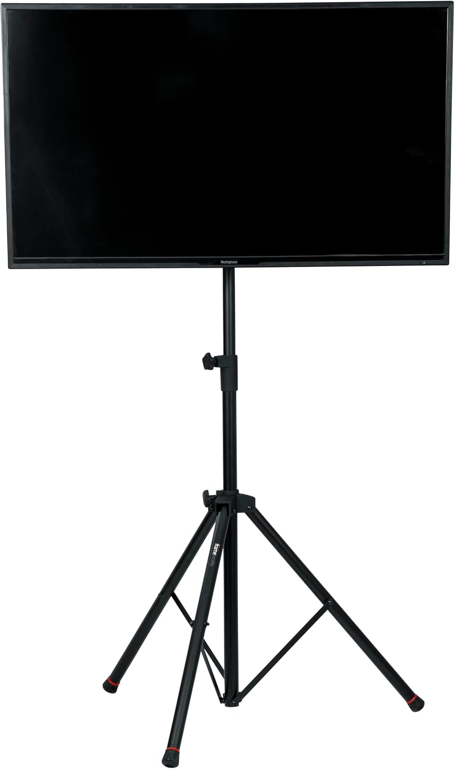 Gator Frameworks Deluxe Adjustable Tripod LCD/LED TV Monitor Stand with Lift Piston, Fits Screens up to 48' (GFW-AV-LCD-2)