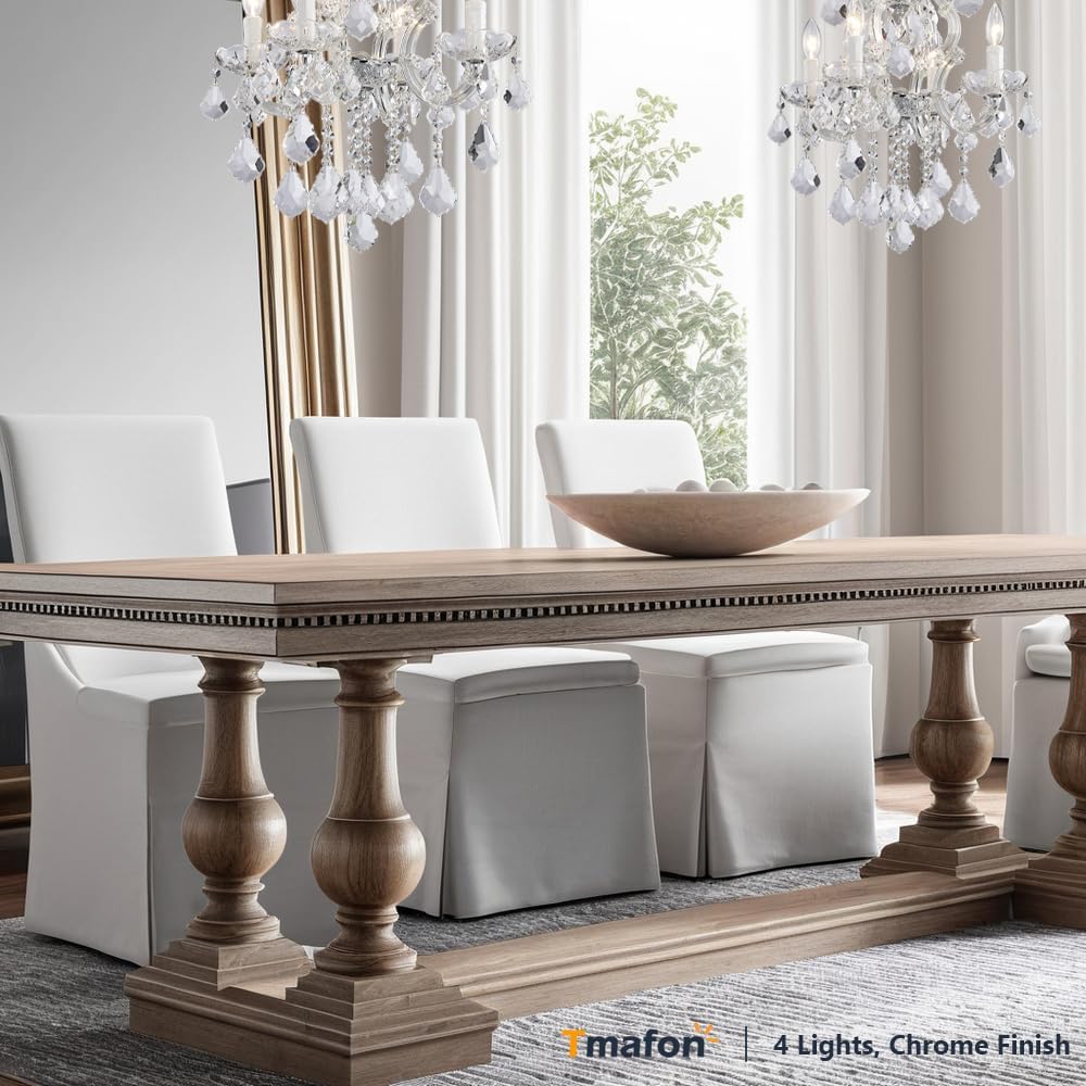 Modern Crystal Chandeliers for Dining Room - Small Crystals Chandelier Lights for Girls Bedroom, Dining Room, Hallway, Kitchen Island, Bathroom, Closet