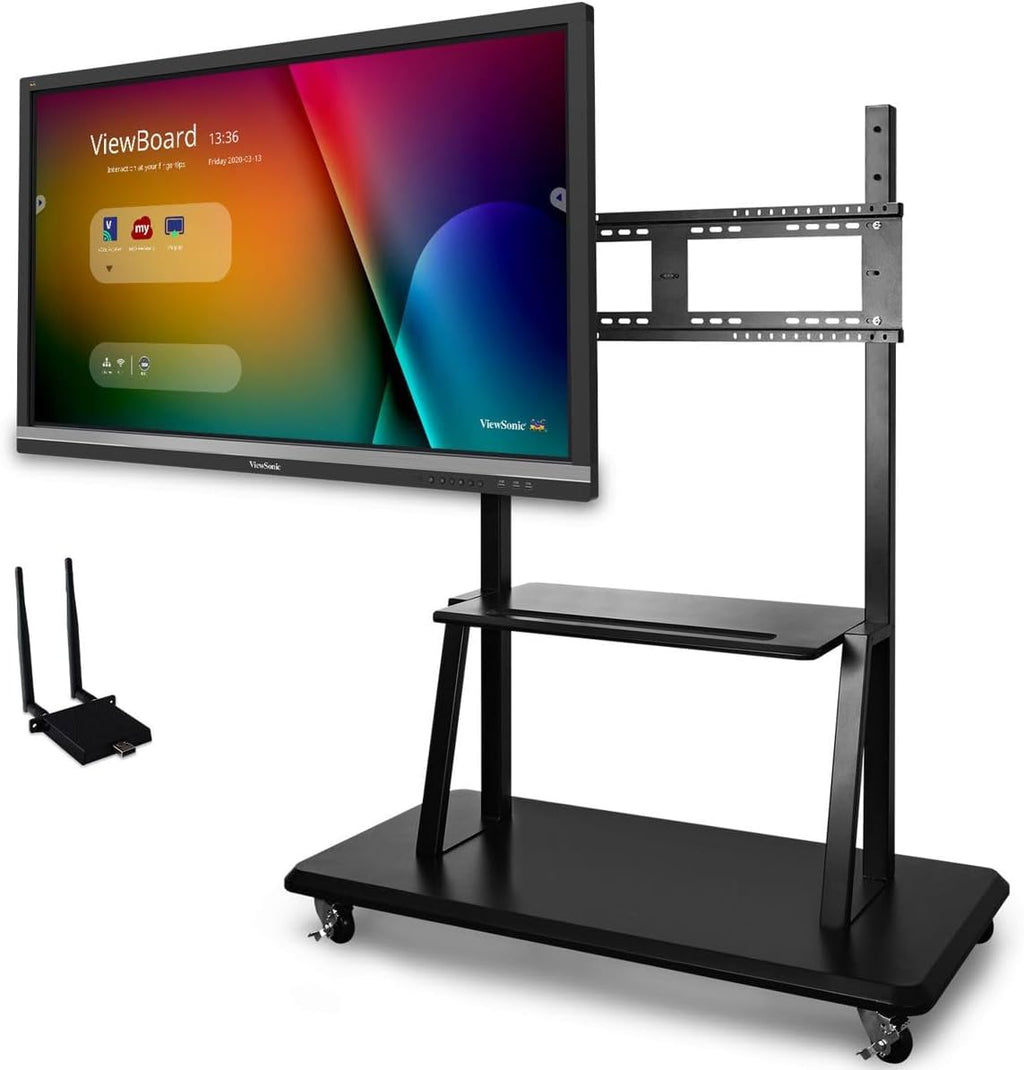ViewSonic 55' 4K Touch Enabled ViewBoard Smart Display with WiFi Adapter and Mobile Trolley Cart