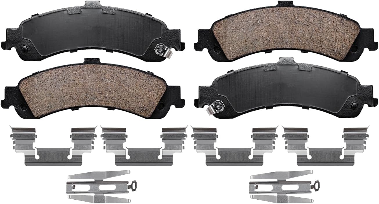 Detroit Axle - 325mm Rear Disc Rotors Ceramic Brake Pads w/Hardware, Cleaner Fluid for 2000-2001 Chevrolet GMC Suburban 1500/ Yukon XL 1500 - [2003-2005 GMC Sierra 1500]