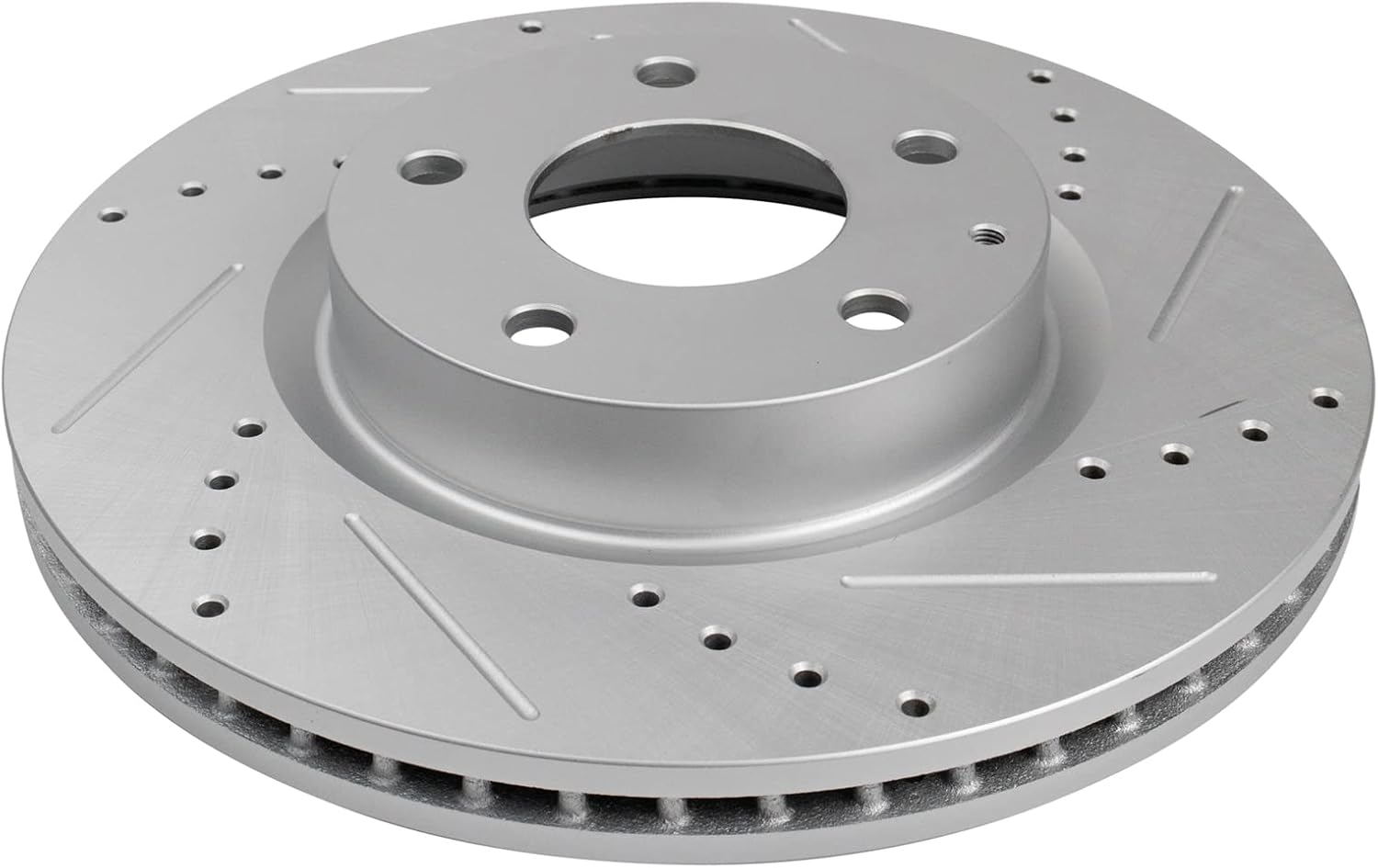 TRQ Performance Front and Rear Brake Rotor Set G Coated Drilled and Slotted Compatible with 2014-2018 Mazda 3 2019-2021 Mazda CX-3