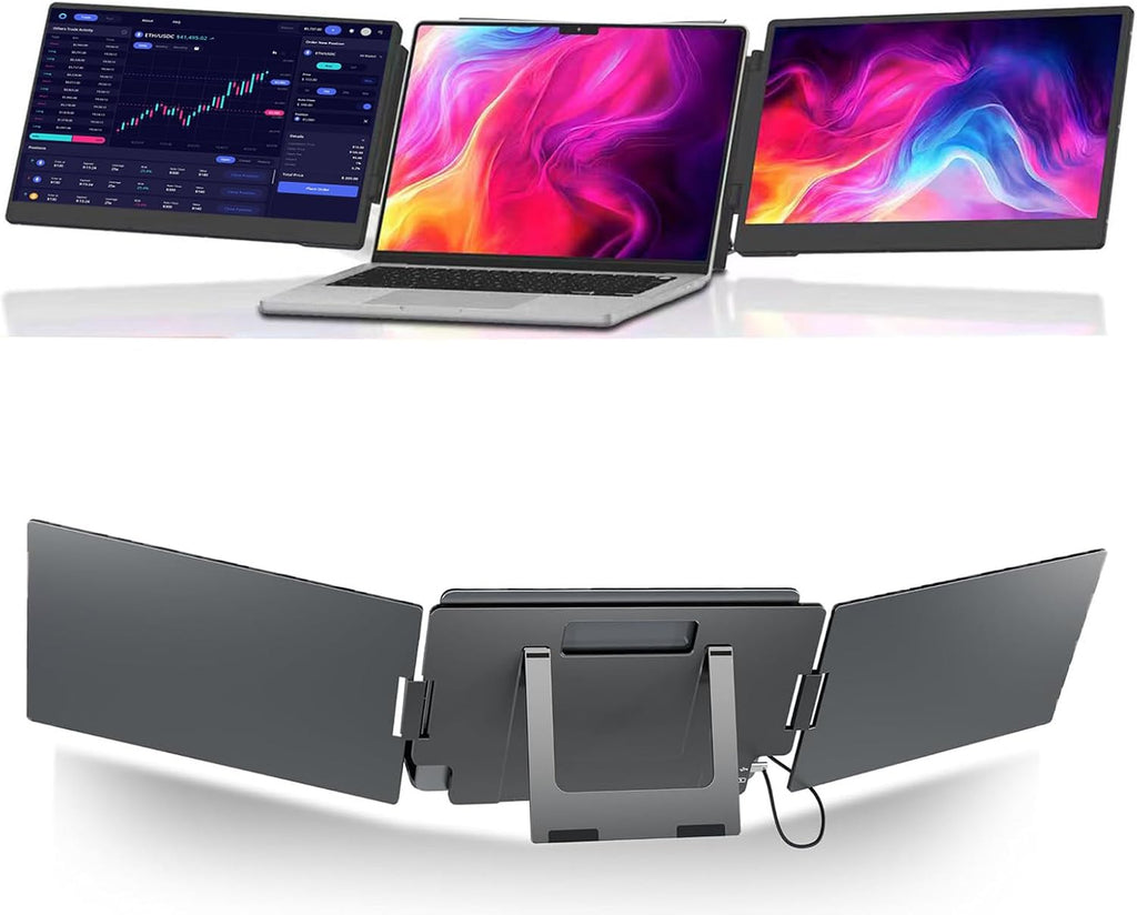 Laptop Screen Extender Monitor 15.6' IPS FHD 1080P Dual Screen Laptop Monitor Extender Portable Monitor USB-C HDMI for 12'-15' Laptops,with Wins Mac Gaming Work