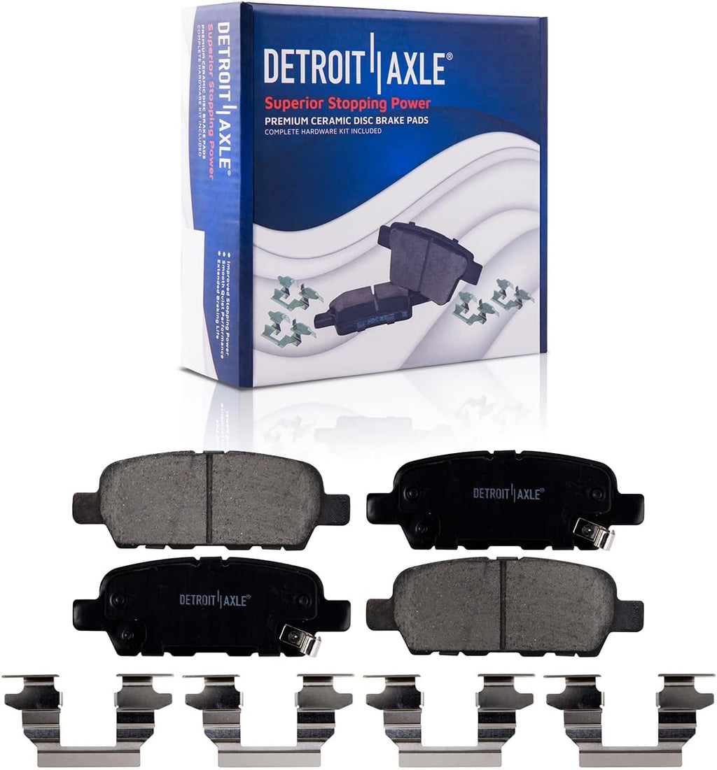 Detroit Axle - Brake Kit for 2014-2020 Nissan Rogue 2017-2022 Rogue Sport, Disc Brake Rotors Ceramic Brakes Pads w/o Third Row Seating Front and Rear 2018 2019 Replacement