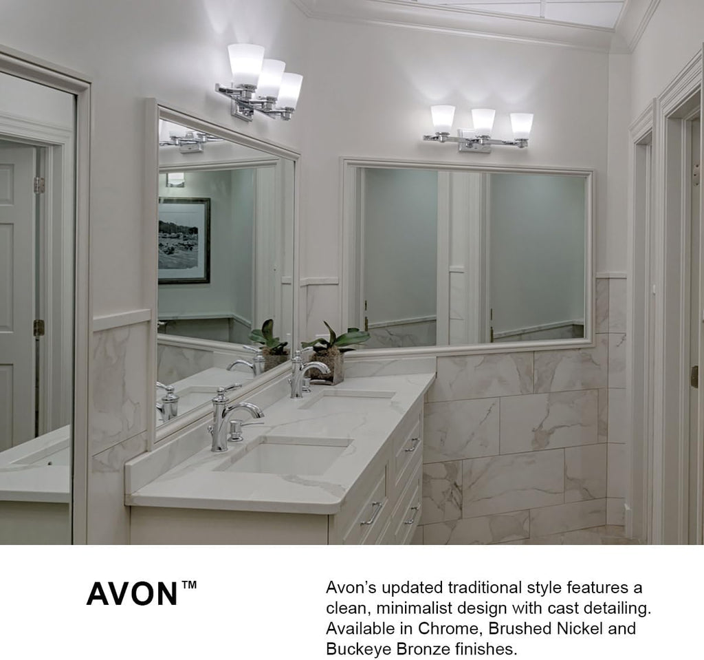 Hinkley Avon Collection Contemporary Modern Six Light Bathroom Vanity Fixture, Chrome with Clear Glass