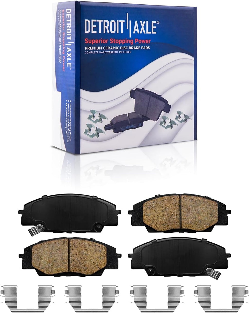 Detroit Axle - Brake Kit for 2006-2011 Honda Civic 2007-2010 Acura CSX, Disc Brake Rotors Ceramic Brakes Pads w/Hardware Replacement [11.81 inch Front 10.24 inch Rear Rotors]