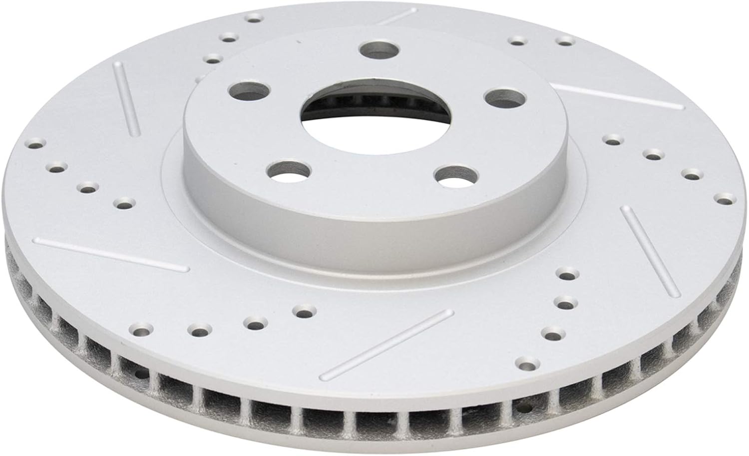 TRQ Front & Rear Brake Rotors Set Performance Premium G-Coated Slotted X Drilled Compatible with 2005-2010 Scion tC