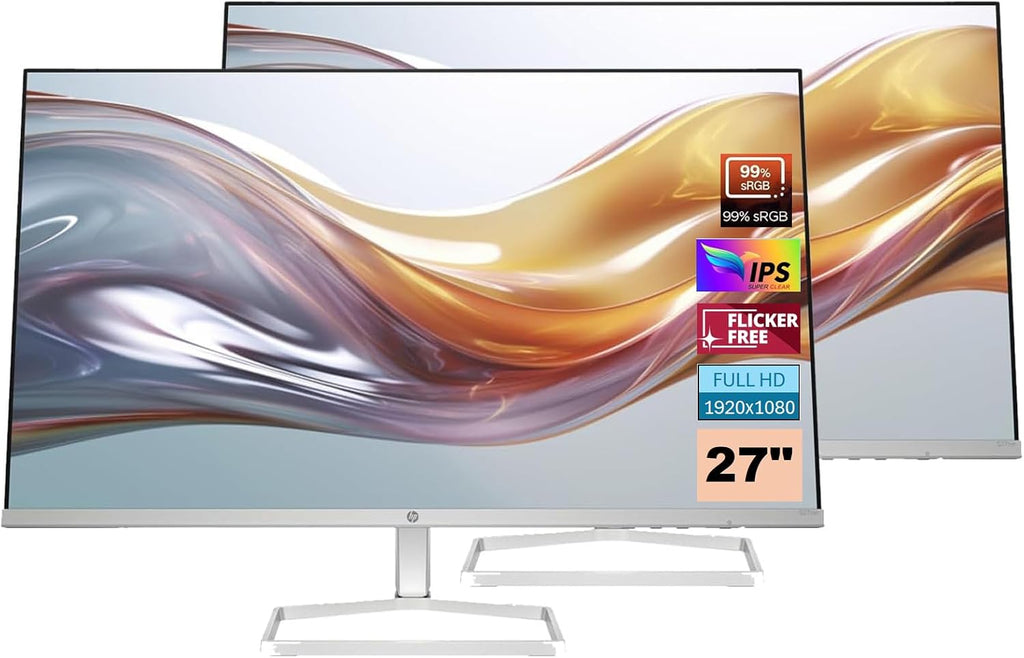 HP 2026 27sw Monitor 2 Pack 94F46AA#ABA - 27' IPS Display - Flicker-Free Technology - Silver