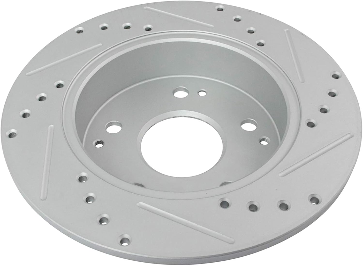 TRQ Performance Front and Rear Brake Rotor Set G Coated Drilled and Slotted Vented Solid Compatible with 2002-2006 Acura RSX