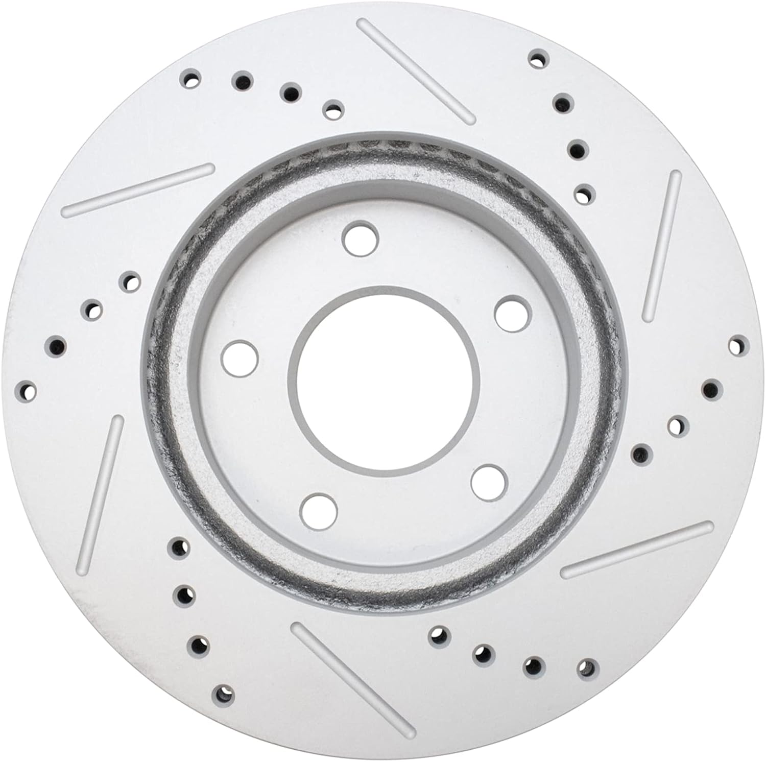 TRQ Performance Front and Rear Brake Rotor Set G Coated Drilled and Slotted Compatible with 2004-2012 Mitsubishi Galant