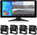 EVERSECU Car Backup Cameras System with 4K 10.36' Touch Screen Quad Display Monitor & 4pcs 1080P Backup AHD Cameras, MP5 Player, Vehicle DVR Recorder for RV/Truck/Bus/Trailer/Camper/Van