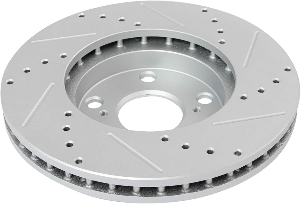 TRQ Performance Front and Rear Brake Rotor Set G Coated Drilled and Slotted Compatible with 1997-2001 Lexus ES300 1992-2001 Toyota Camry 1999-2003 Toyota Solara