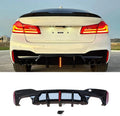 Fit for BMW G30 Rear Diffuser 2017-2023, G31 G38 M5 Sedan 5 Series 530e/530i/540i/550i Rear Bumper Lip W/LED Light, Gloss Black ABS G30 Automotive Exterior Accessories Body Kit