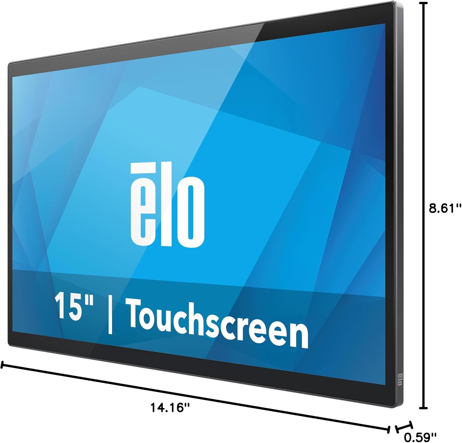 Elo 1504LS - 15.6' Touchscreen Monitor Without Stand - TouchPro PCAP, 10 Touch, 1920 x 1080, Dark Gray