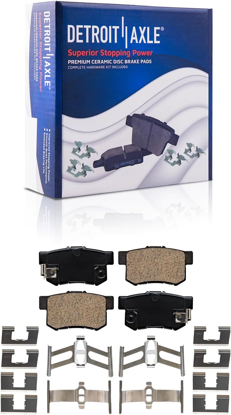 Detroit Axle - V6 Brake Kit for 03-07 Honda Accord [Automatic Trans.] Front & Rear Disc Brakes Rotors Ceramic Brake Pads 2003 2004 2005 2006 2007 Replacement