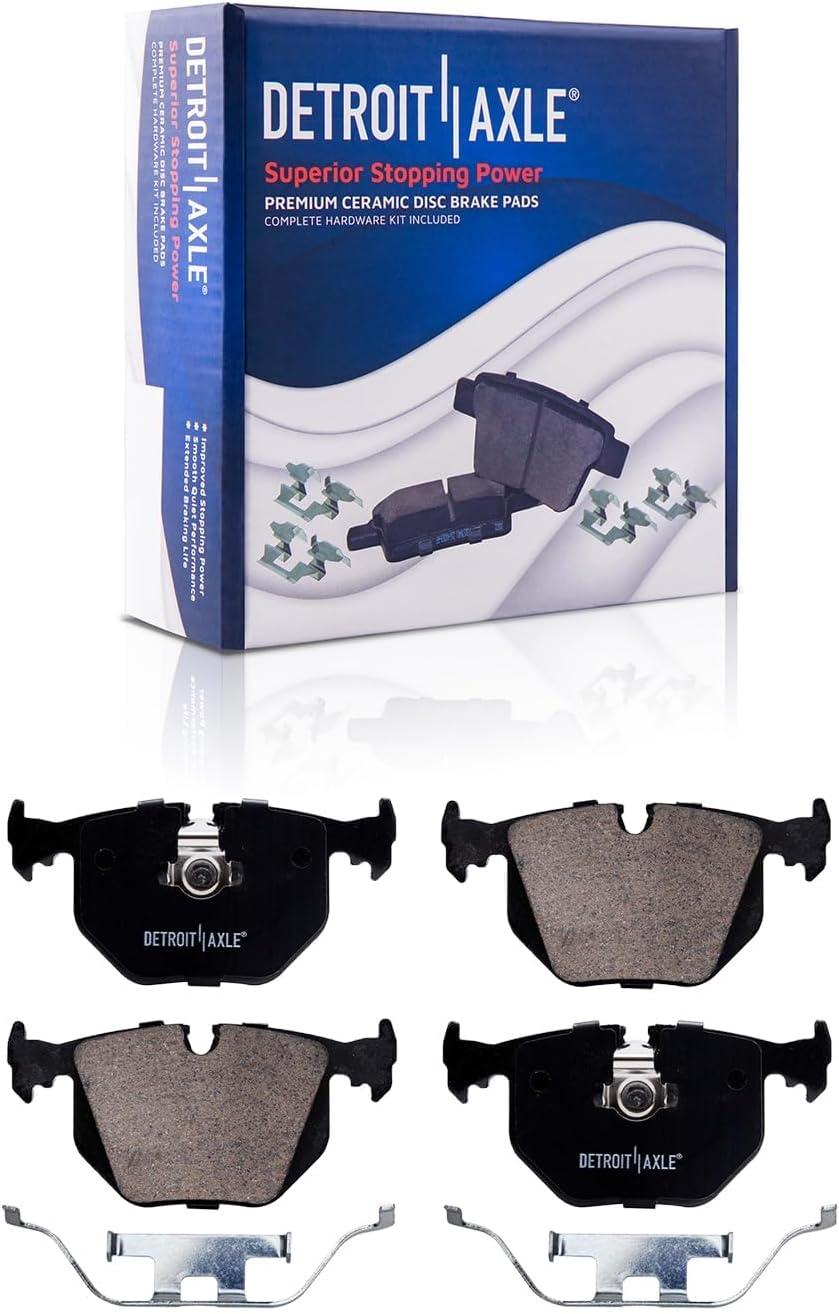 Detroit Axle - Brake Kit for 2000-2006 BMW X5 Disc Brake Rotors 2001 2002 2003 2004 2005 Ceramic Brakes Pads Front Vented & Rear Solid Replacement