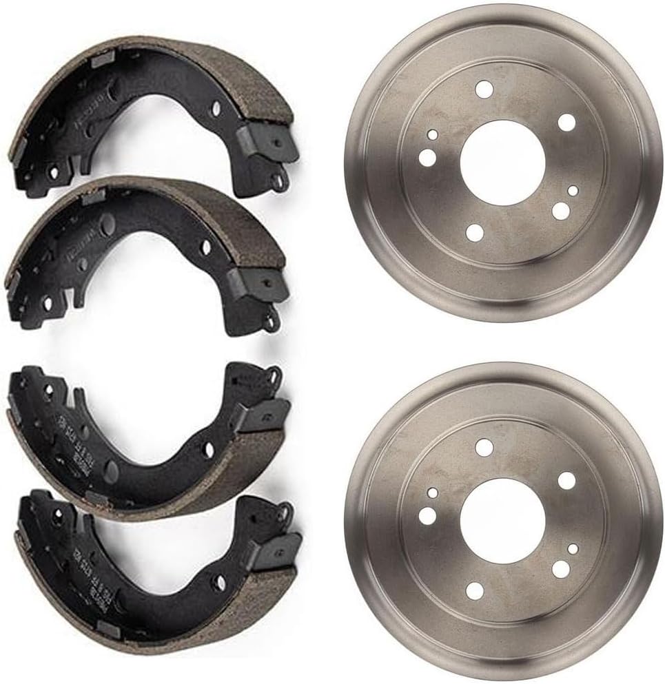 3pcs Rear Brake Drums & Brake Shoes Brake Kit Replace fits Honda Civic 1.8L 2006 2007 2008 2009 2010 2011 2012 2013 2014 2015