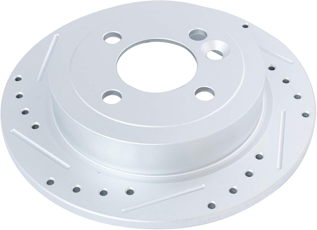 TRQ Performance Front Rear Brake Rotor Set Slotted Drilled G Coated Compatible with 2002-2006 Mini Cooper