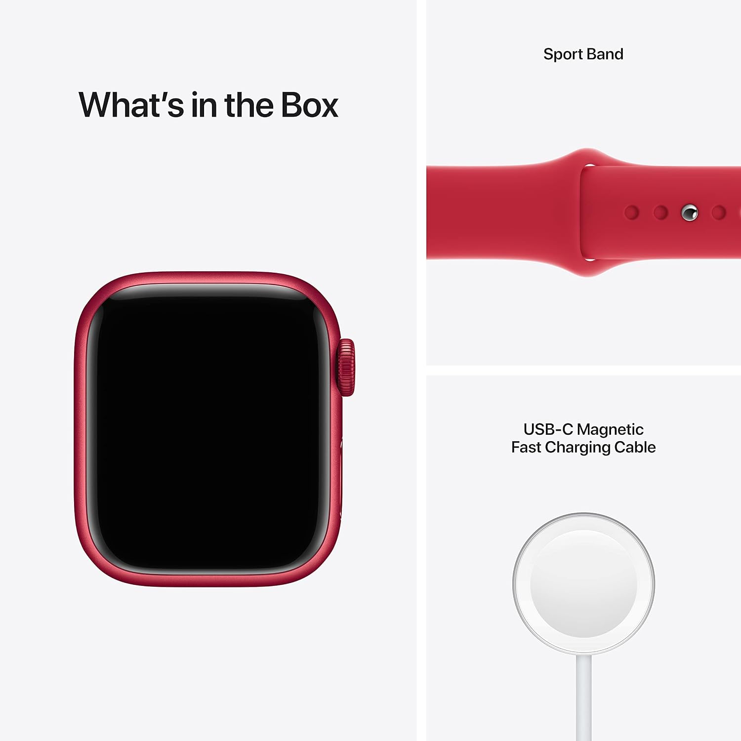 Apple Watch Series 7 (GPS + Cellular, 41MM) Red Aluminum Case with Red Sport Band (Renewed)