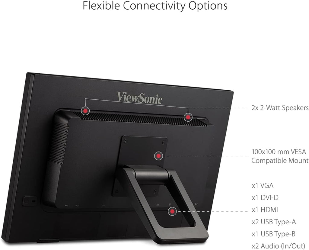 ViewSonic TD2223 22 Inch 1080p 10-Point Multi IR Touch Screen with Eye Care HDMI, VGA, DVI and USB Hub (Renewed)