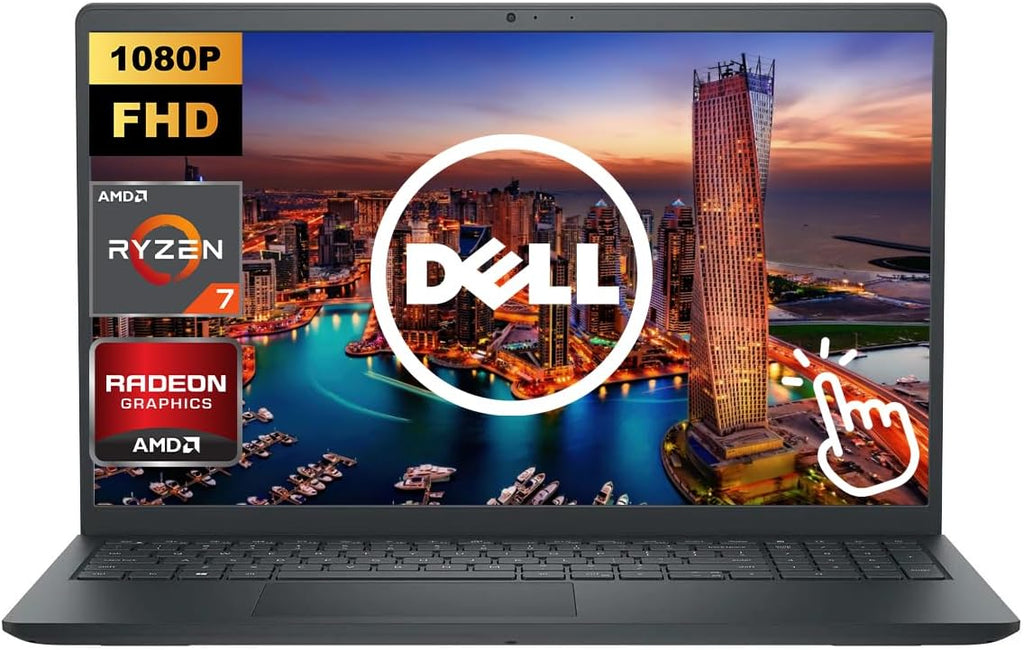 Dell Inspiron, 15.6' FHD Touchscreen Business Laptop Computer, 32GB RAM 1.5TB Storage (1TB SSD+512GB Dock), 8-Core AMD Ryzen 7 7730U (Up to 4.5 Ghz), Windows 11, Numeric Keypad, HDMI, Black