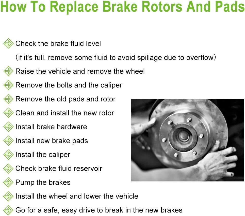 SCITOO Front Rear Brake Rotors, 4pcs Drilled & Slotted Brakes Kit fit for 2006-2011 for Honda Civic