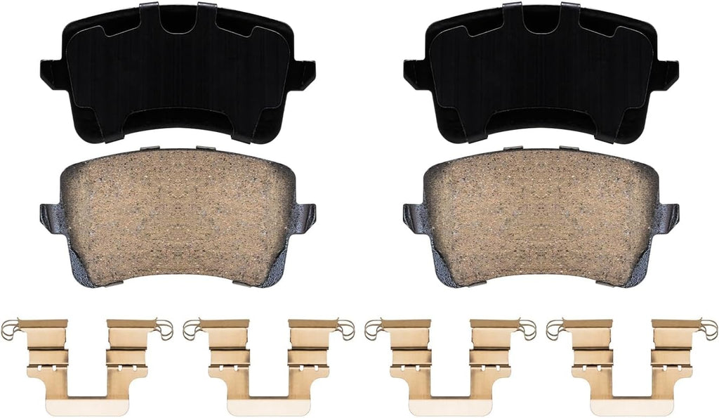 Detroit Axle - Rear Brake Kit for 09-16 Audi A4 Quattro, 10-14 A5, 08-17 A5 Quattro, 13-16 Allroad, 09-17 Q5, Drilled and Slotted Disc Brake Rotors Ceramic Brakes Pads Replacement : 11.81'' inch Rotor