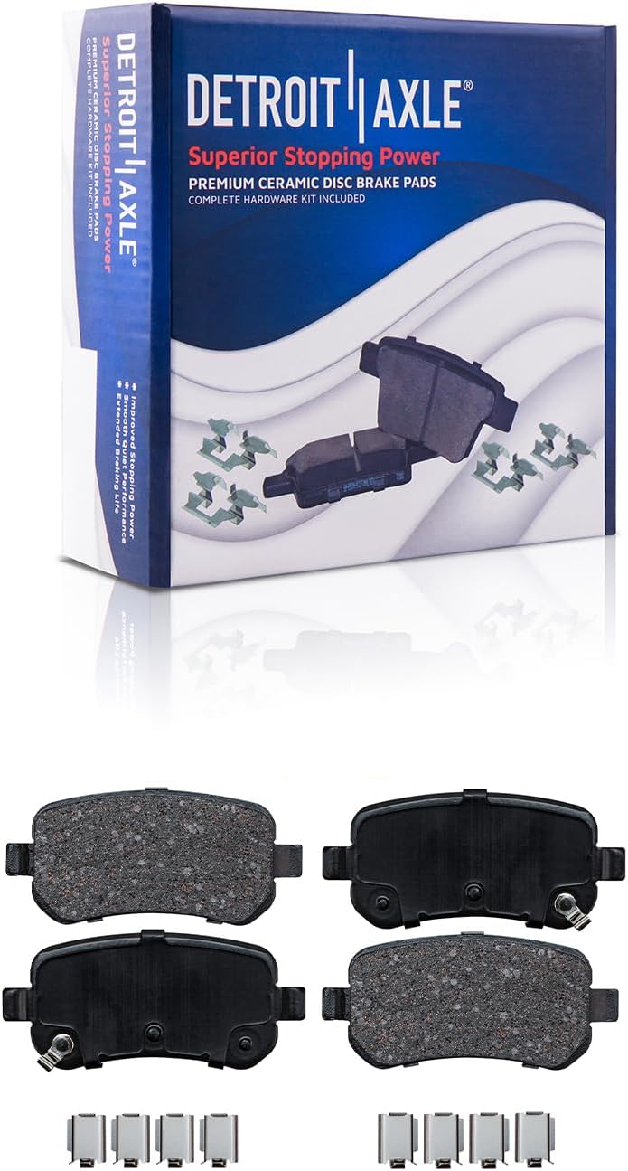 Detroit Axle - Brake Kit for 04-07 Ford Freestar Mercury Monterey Brake Rotors Ceramic Brakes Pads 2004 2005 2006 2007 Replacement: 13.59' inch Front and 12.44' inch Rear Rotors
