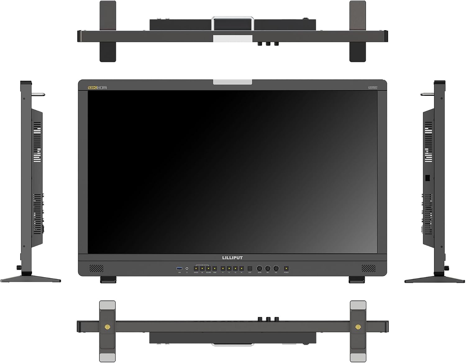 LILLIPUT UQ31 31.5-Inch 4K Production Monitor with HDR, 3840x2160 Resolution, 1000 Nits Brightness, 12G-SDI and HDMI 2.1 Inputs, Waveform Tools, Battery Plate (UQ31-ABBP with Gold Mount Plate)