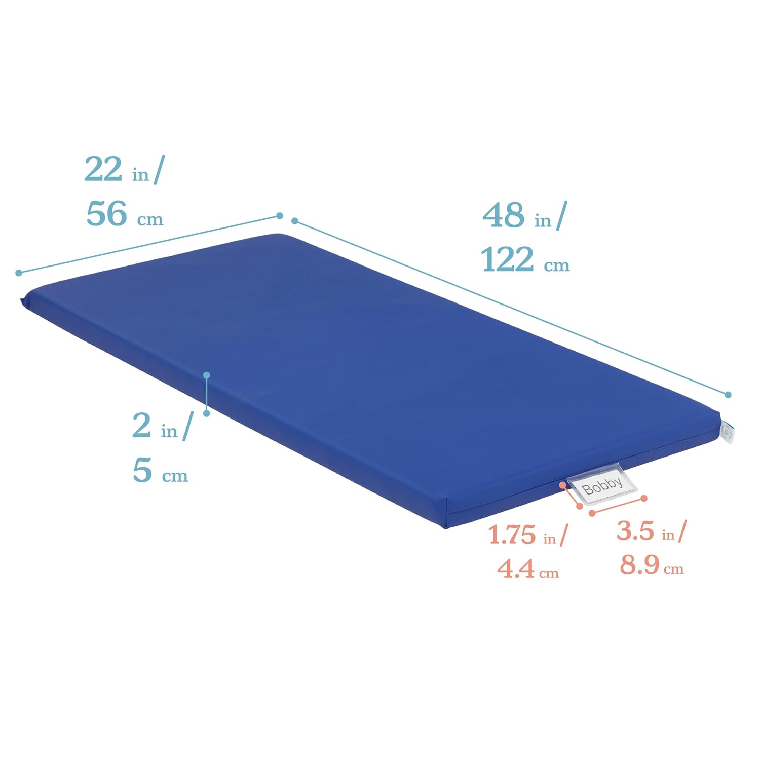 ECR4Kids SoftZone Rainbow Rest Mat, 2in, Sleeping Pad, Blue, 5-Piece