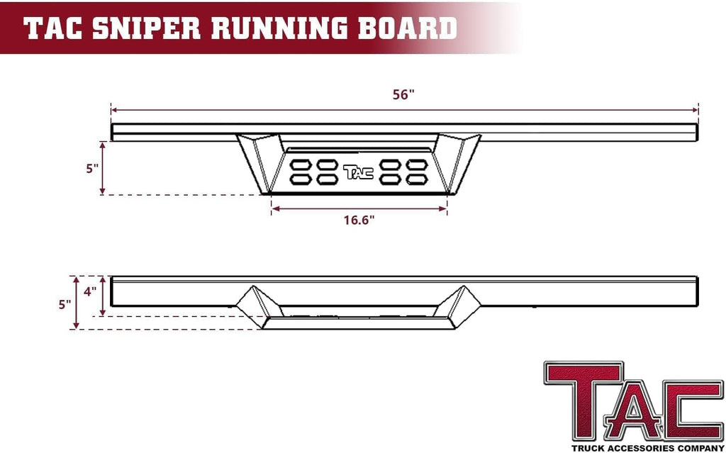 TAC Sniper Running Boards Fit 2021-2026 Ford Bronco 2 Door 4' Drop Side Steps Nerf Bars Automotive Exterior Accessories Fine Texture Black 2pcs