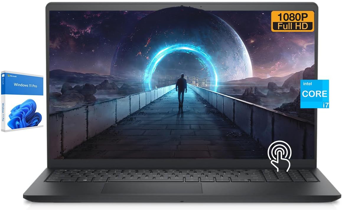 Dell Inspiron 3530 15.6' FHD Touchscreen Laptop Computer, 13th Gen Intel Core i7-1355U 10-Core, 32GB RAM, 1TB SSD, Numeric Keypad, Wi-Fi 6, Webcam, Windows 11 Pro, Carbon Black